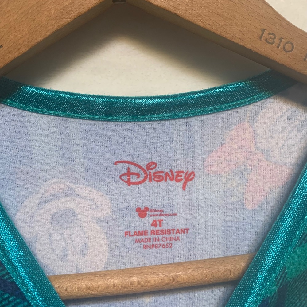Vtg Disney Mickey Minnie Mickey Plaid Nightgown Dress PJs Sleepwear 4T Christmas - Picture 5 of 8